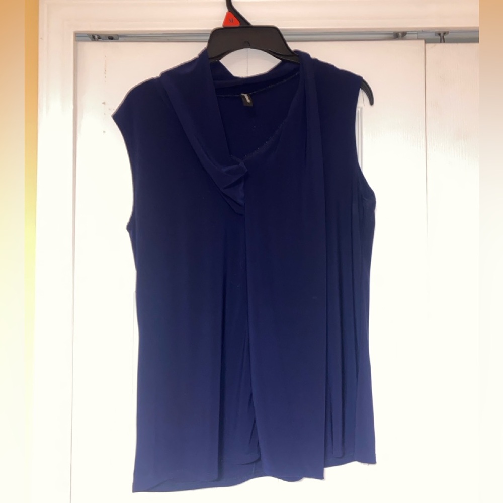 Navy Blue Sleeveless Blouse